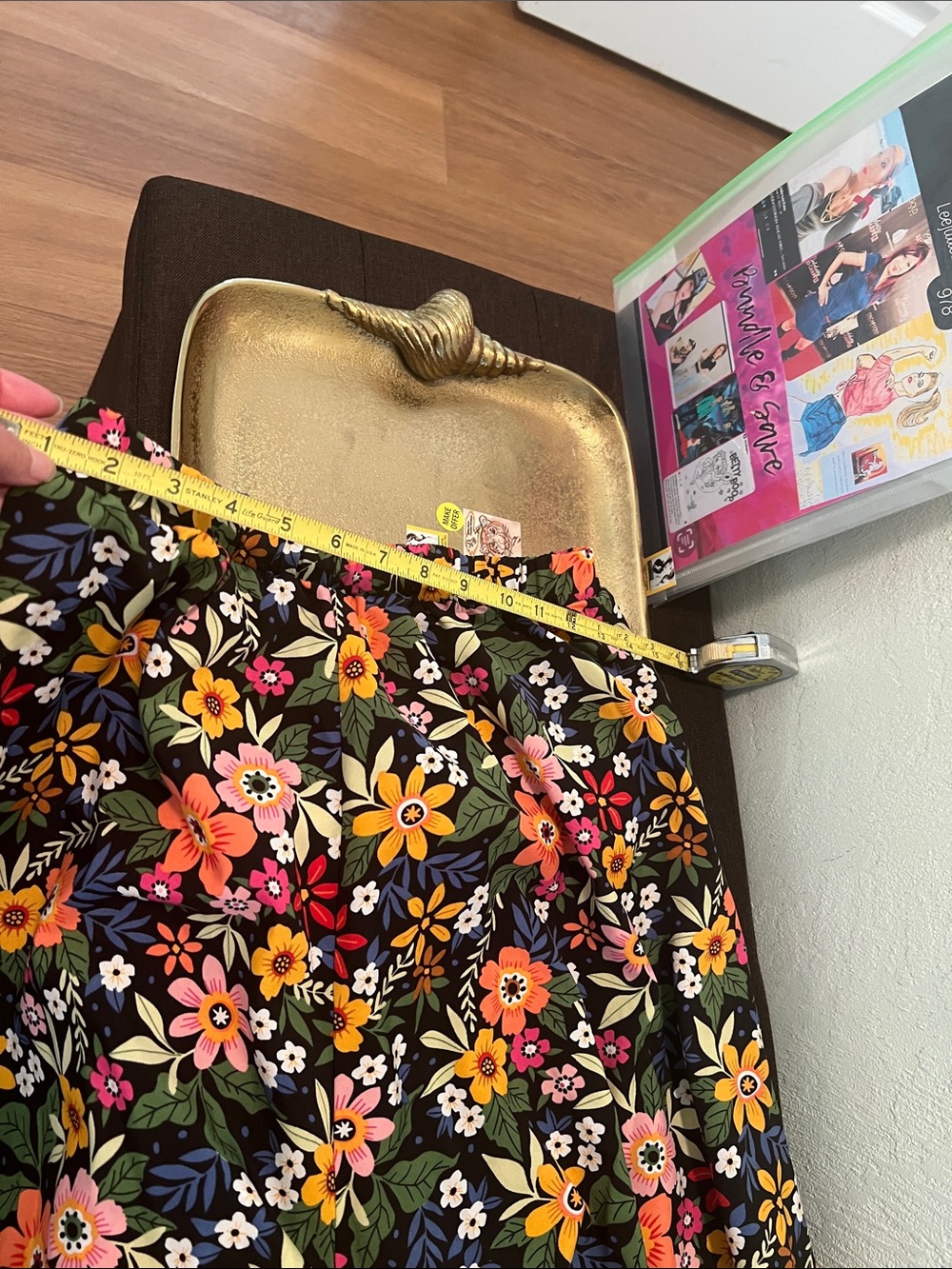 #2014: Floral Maxi Skirt - Black with Multicolor Flowers - Picture 4 of 13